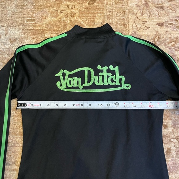 Von Dutch Black and Green Track Jacket - Picture 6 of 9